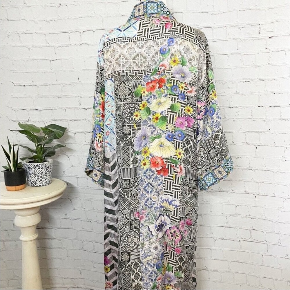 Johnny Was Multicolor Floral Patchwork Top - image 2